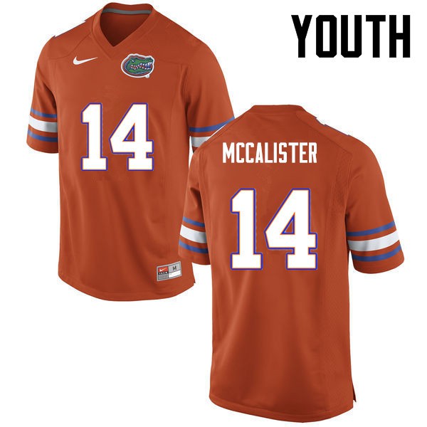 Florida Gators Youth #14 Alex McCalister College Football Orange
